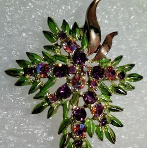 VINTAGE DODDS AURORA BOREALIS RHINESTONE PIN BROOC